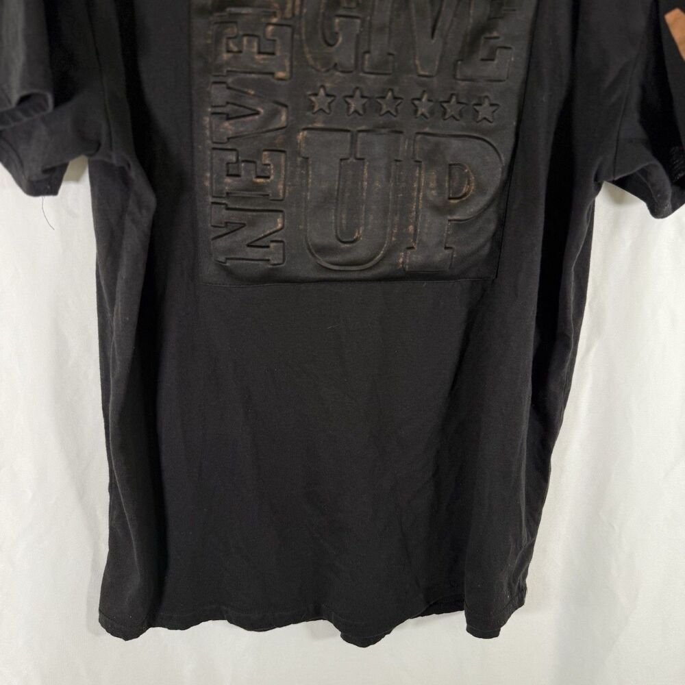 CR24 Chrome Edge Bordo Cromato CR Shirt Men's 2XL Black Never Give Up Short Sl - Picture 3 of 9